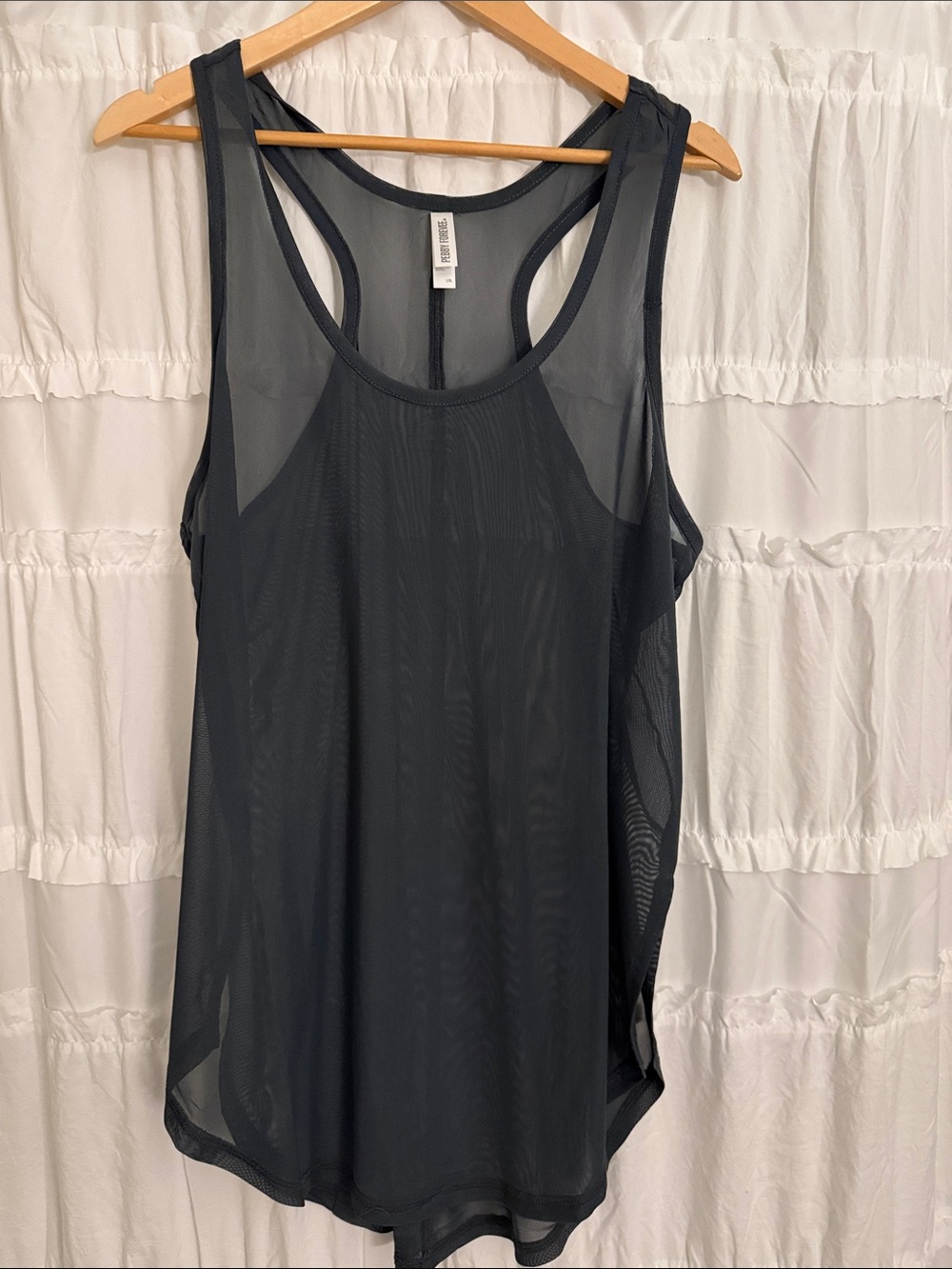 Black Sheer Racerback Tank Top